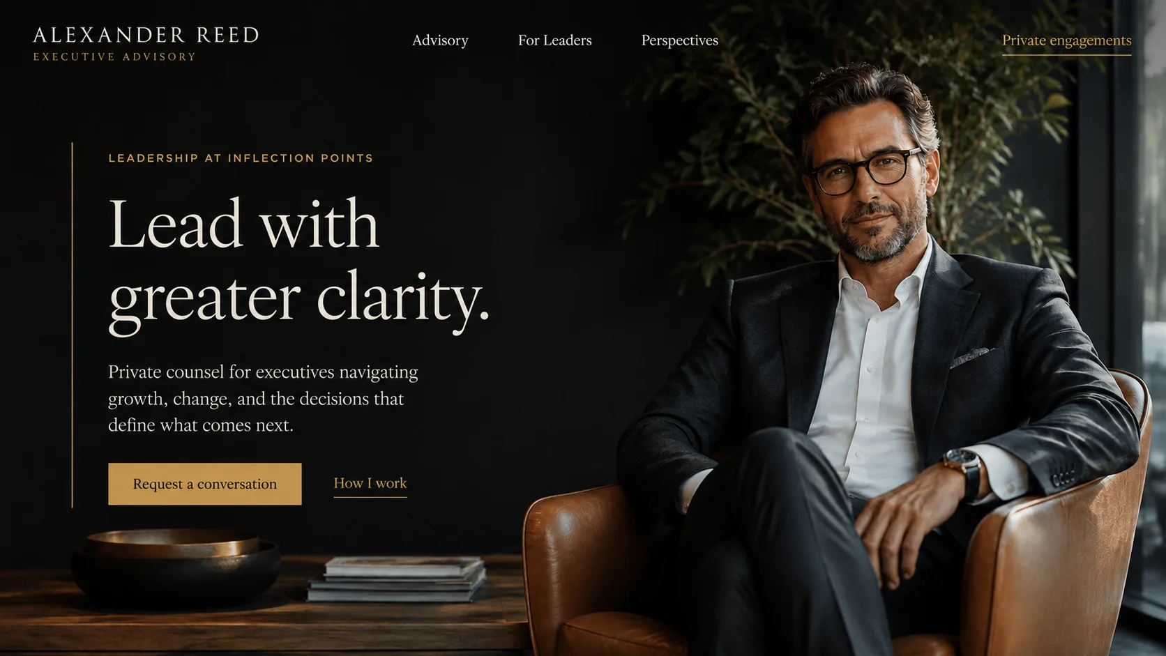 Alexander Reed professional website template for executive advisory services.