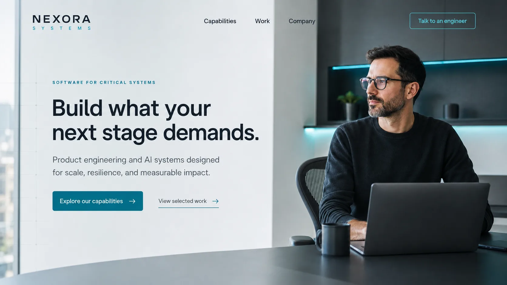 Nexora Systems professional website template for a technology consultancy.