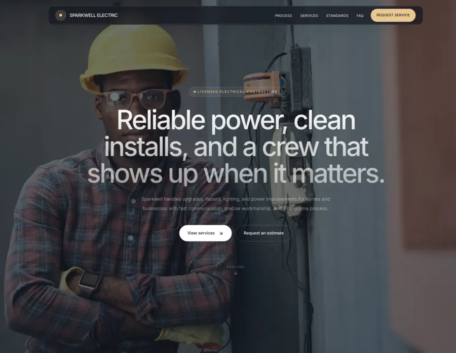 StackLiberate electricist website template